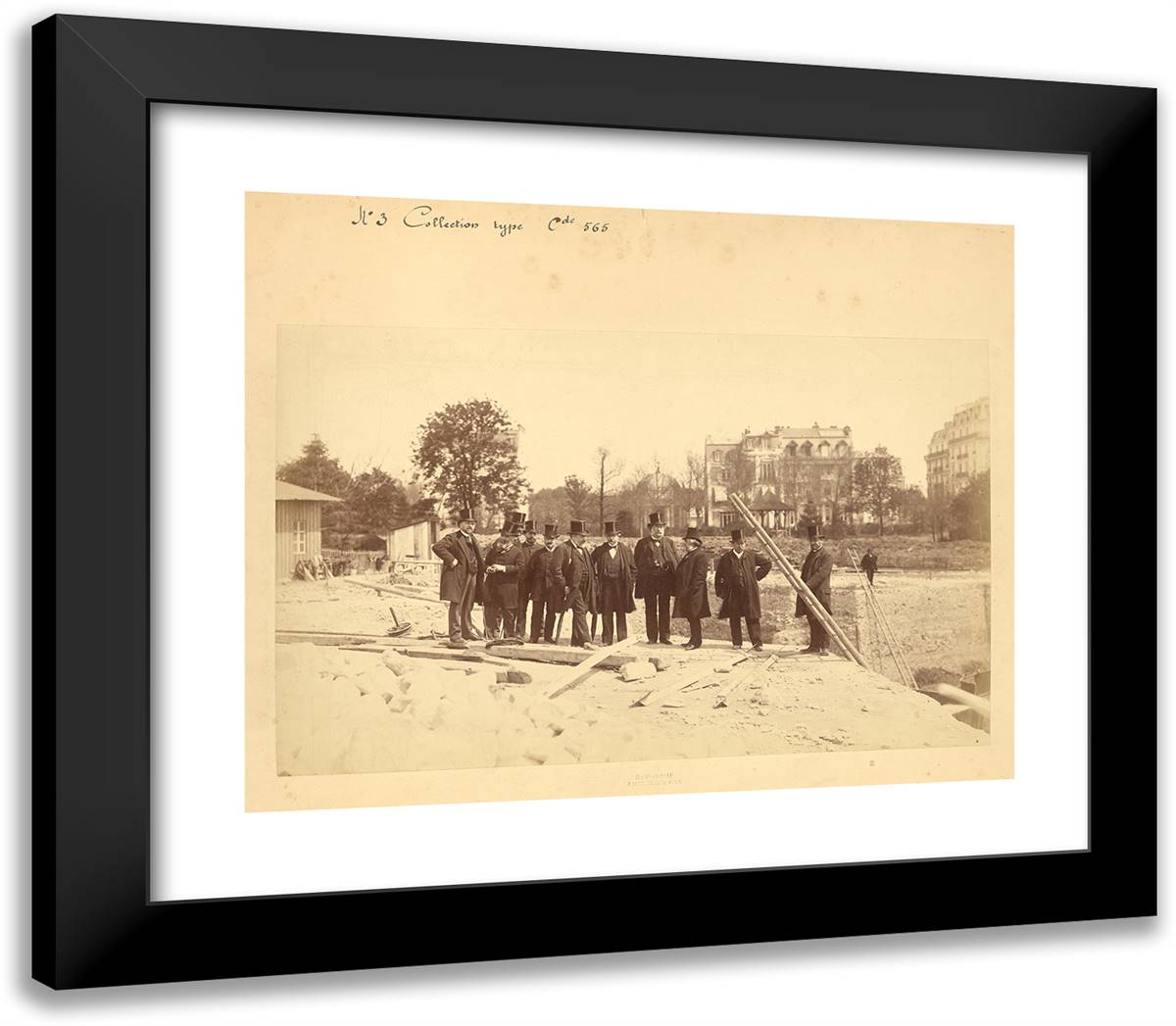 Visit of the Commisioners 23x20 Black Modern Wood Framed Art Print Poster by Durandelle, Louis