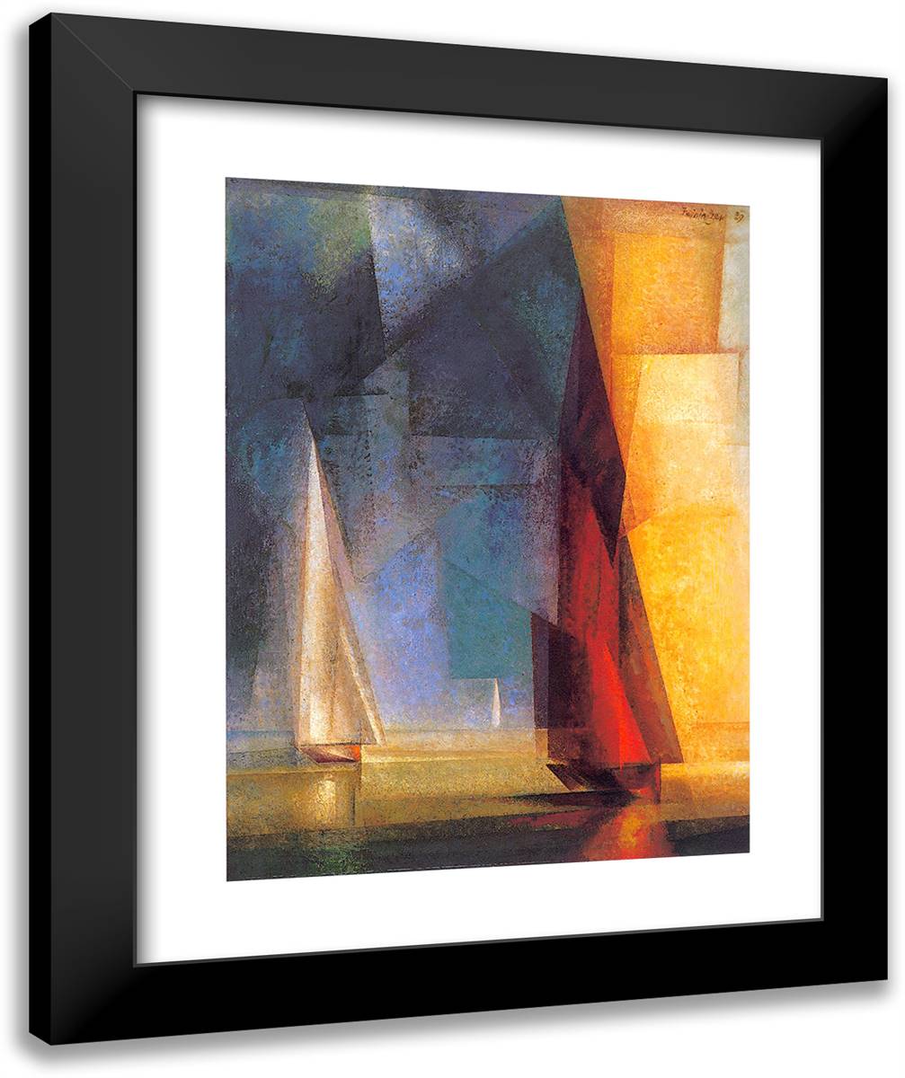 Stiller Tag Am Meer III 20x24 Black Modern Wood Framed Art Print Poster by Feininger, Lyonel