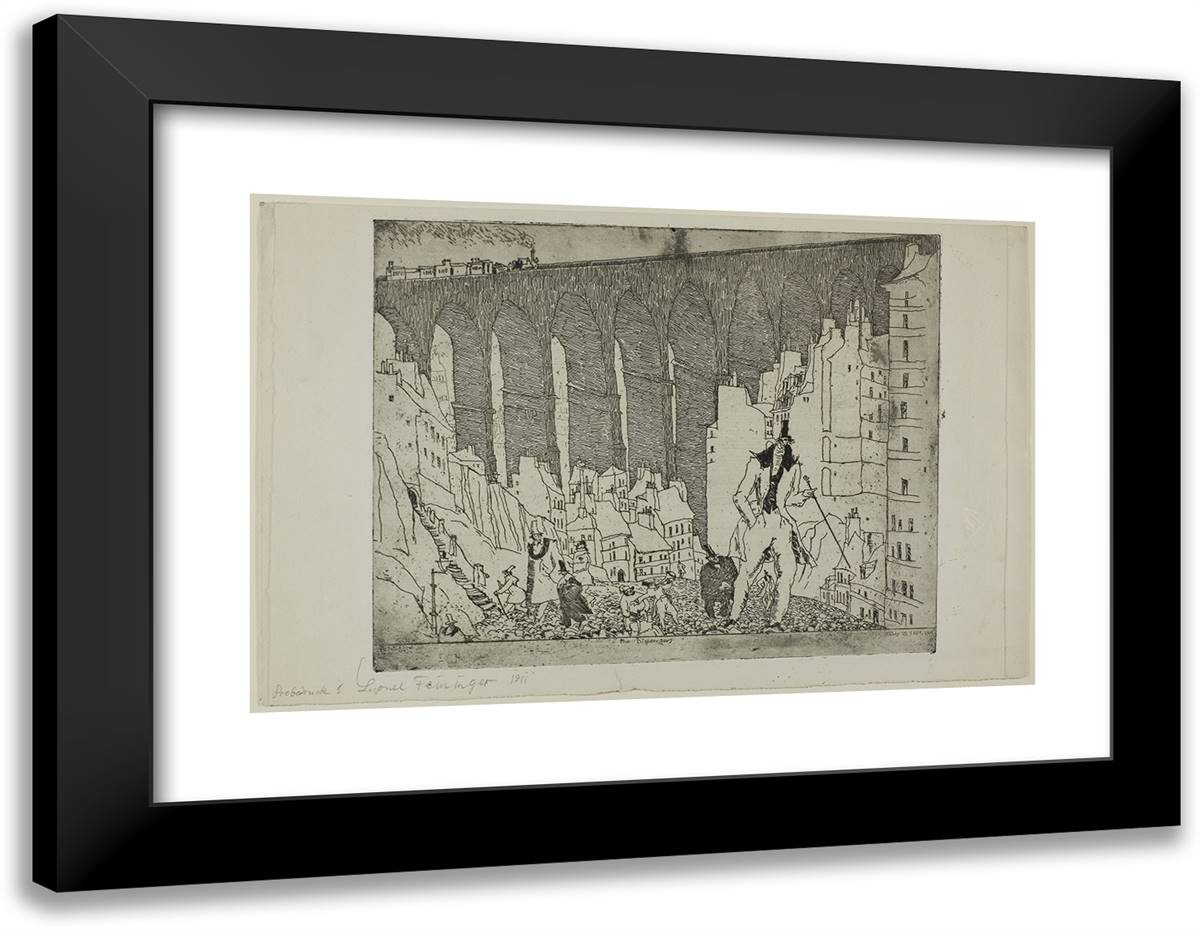 The Disparagers 24x19 Black Modern Wood Framed Art Print Poster by Feininger, Lyonel