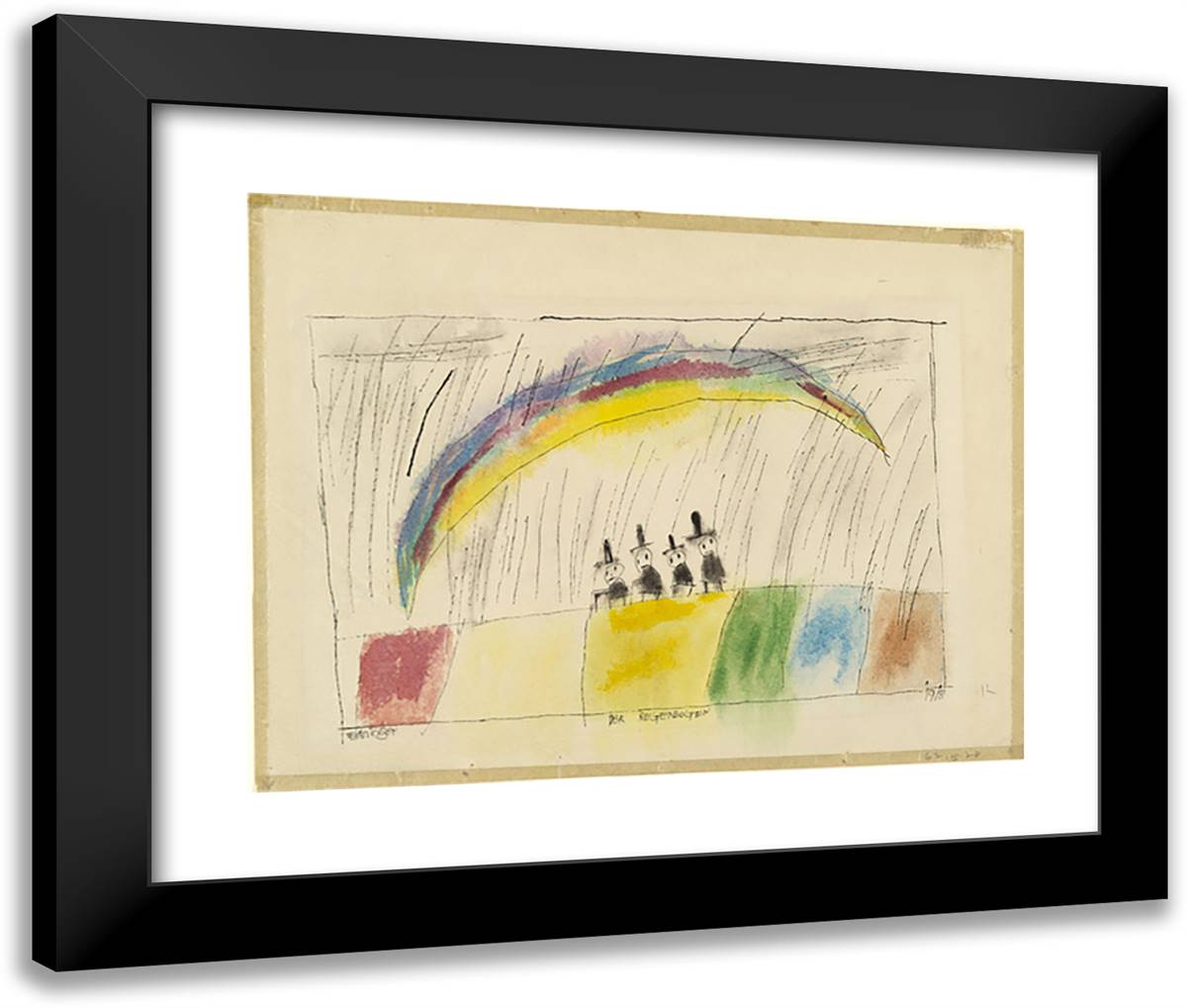 The Rainbow (Der Regenbogen) 24x20 Black Modern Wood Framed Art Print Poster by Feininger, Lyonel