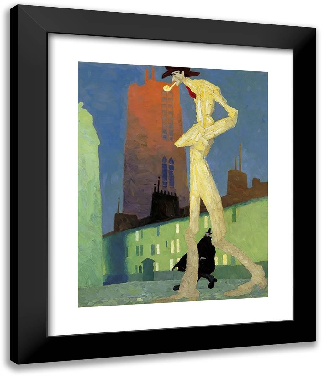 The White Man 20x24 Black Modern Wood Framed Art Print Poster by Feininger, Lyonel