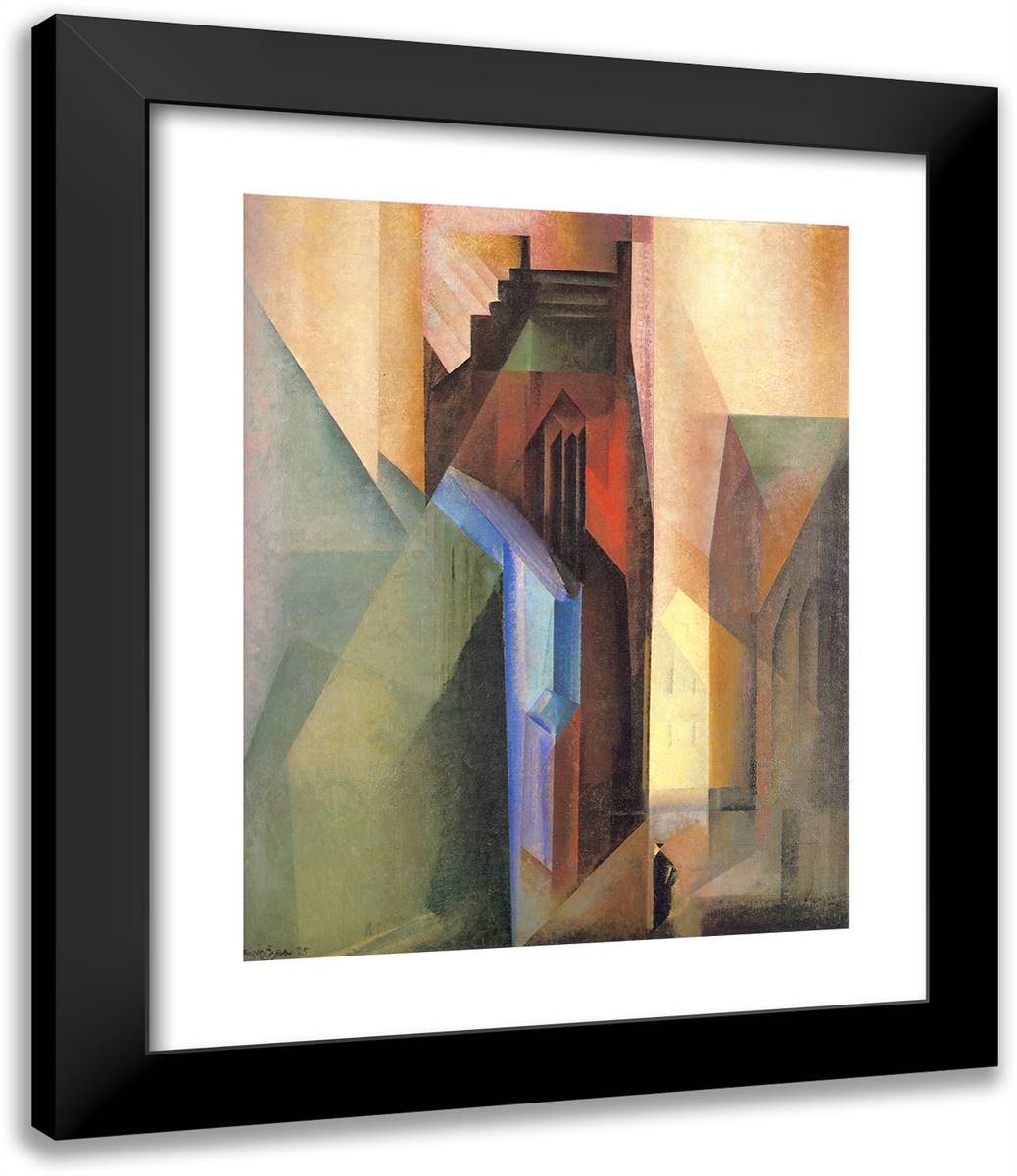 Torturm II 20x24 Black Modern Wood Framed Art Print Poster by Feininger, Lyonel