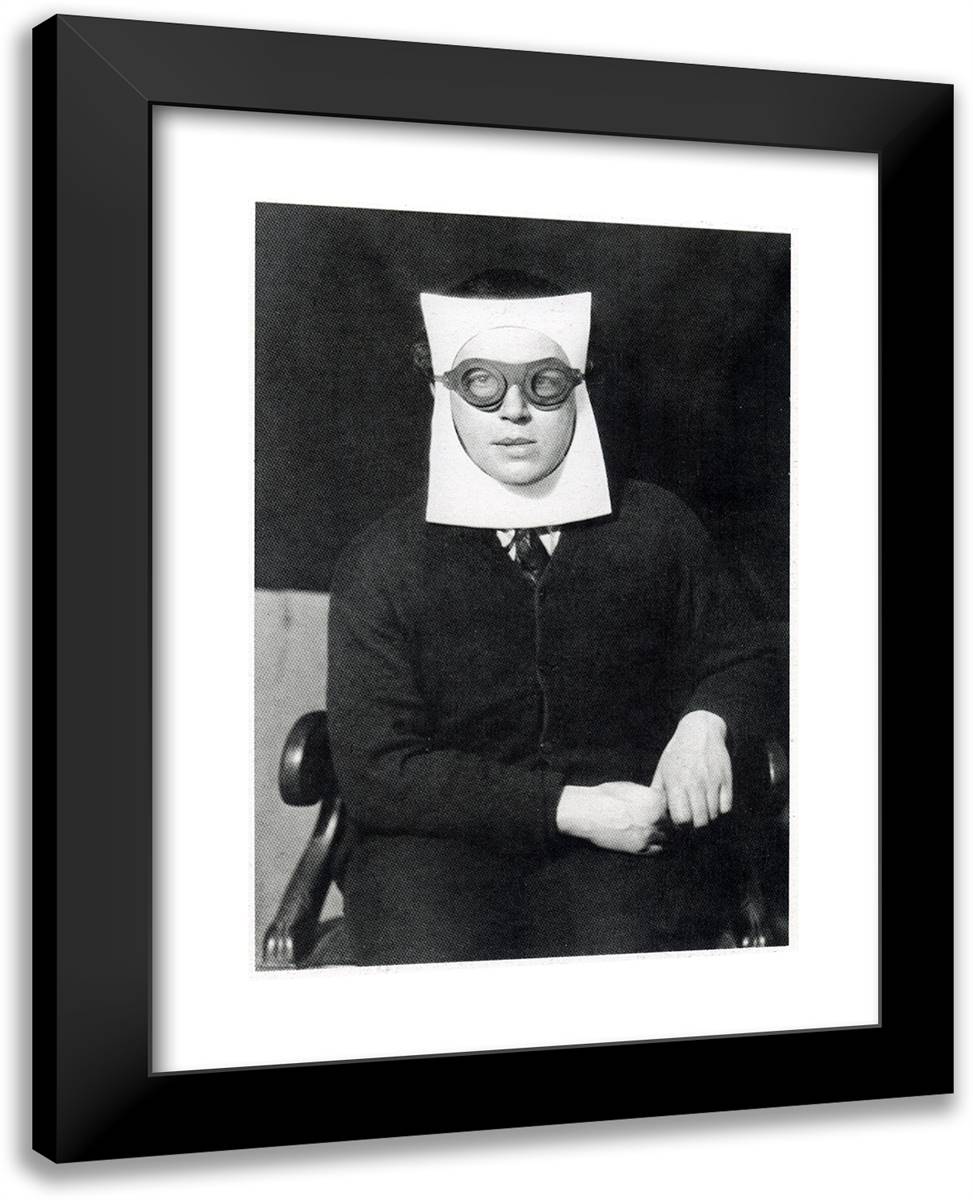 Andre Breton 19x24 Black Modern Wood Framed Art Print Poster by Man Ray