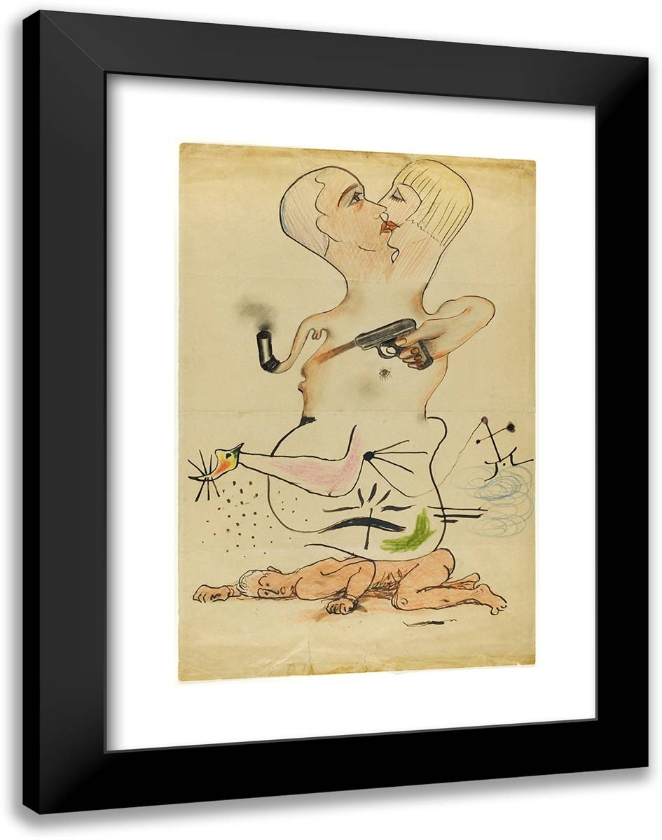 Exquisite Corpse_1 18x24 Black Modern Wood Framed Art Print Poster by Man Ray