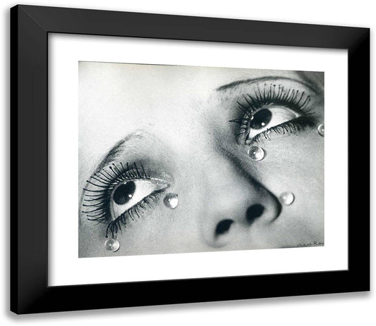 Glass Tears 23x20 Black Modern Wood Framed Art Print Poster by Man Ray