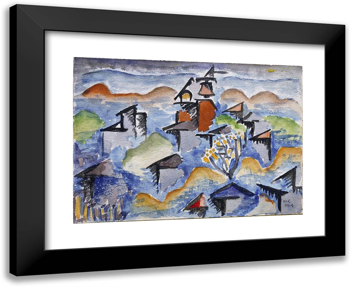 Landscape 24x20 Black Modern Wood Framed Art Print Poster by Man Ray