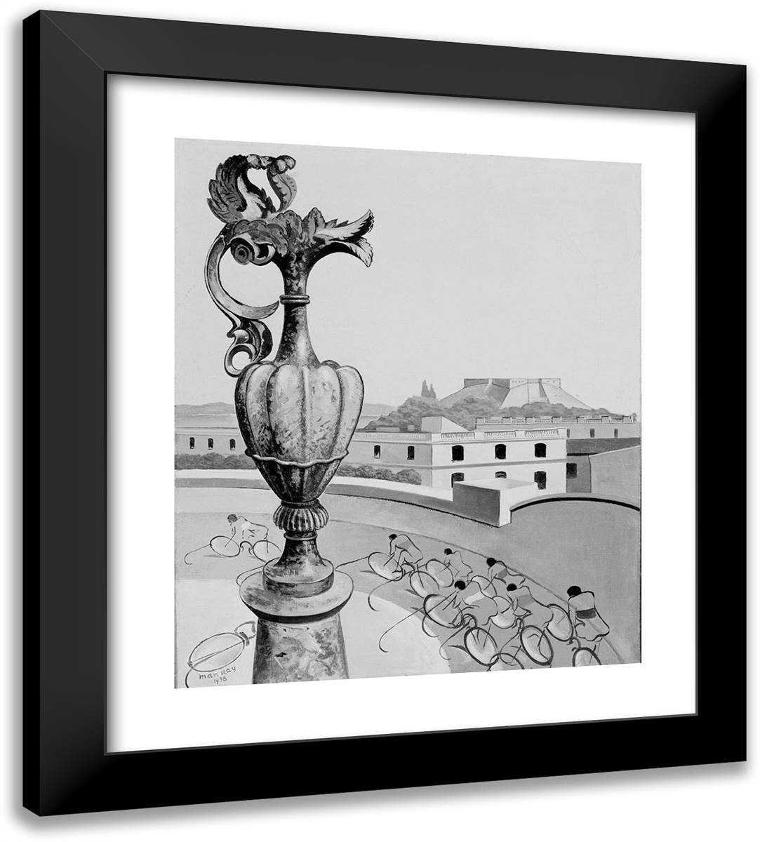 Optical Hopes and Illusions 20x22 Black Modern Wood Framed Art Print Poster by Man Ray