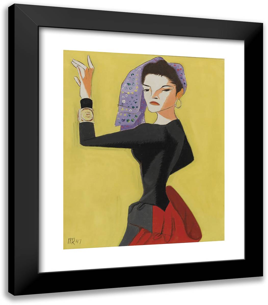 Portrait of Juliet 20x23 Black Modern Wood Framed Art Print Poster by Man Ray