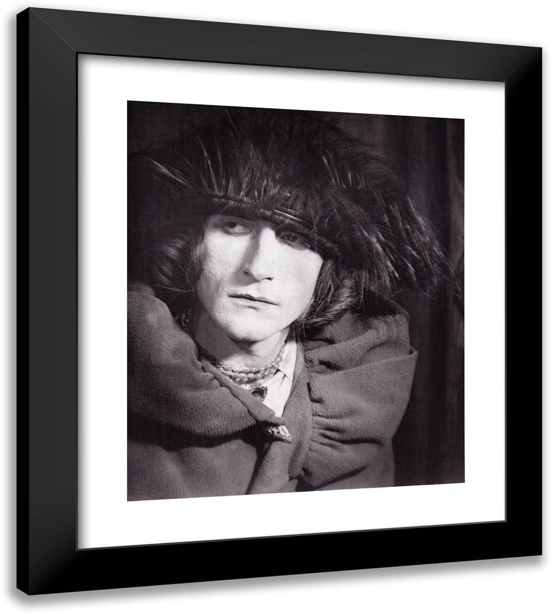Portrait of Rose Selavy 20x22 Black Modern Wood Framed Art Print Poster by Man Ray