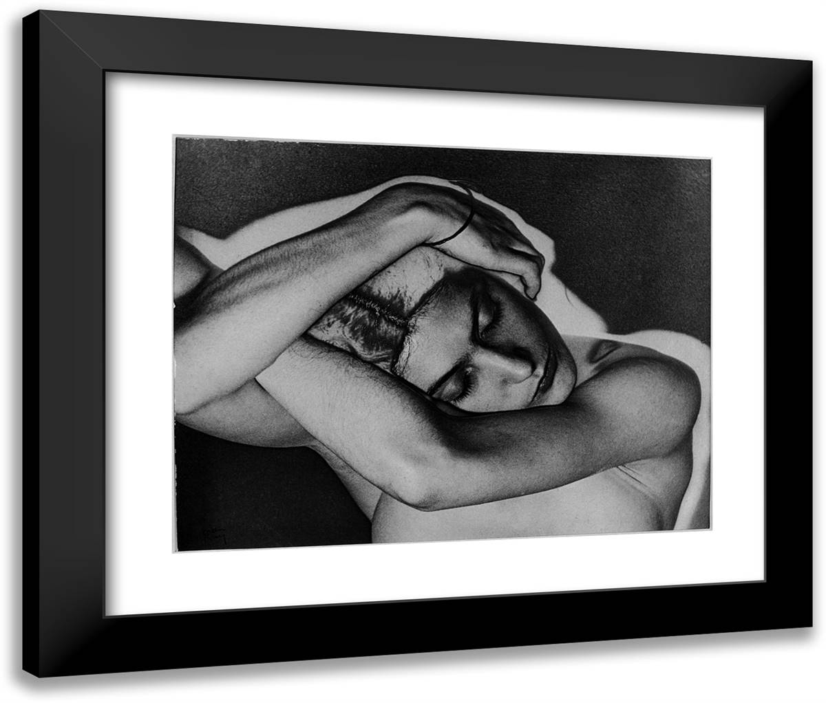 Solarisation 24x20 Black Modern Wood Framed Art Print Poster by Man Ray