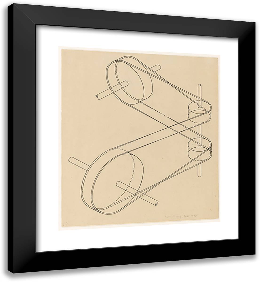 Untitled II 20x22 Black Modern Wood Framed Art Print Poster by Man Ray