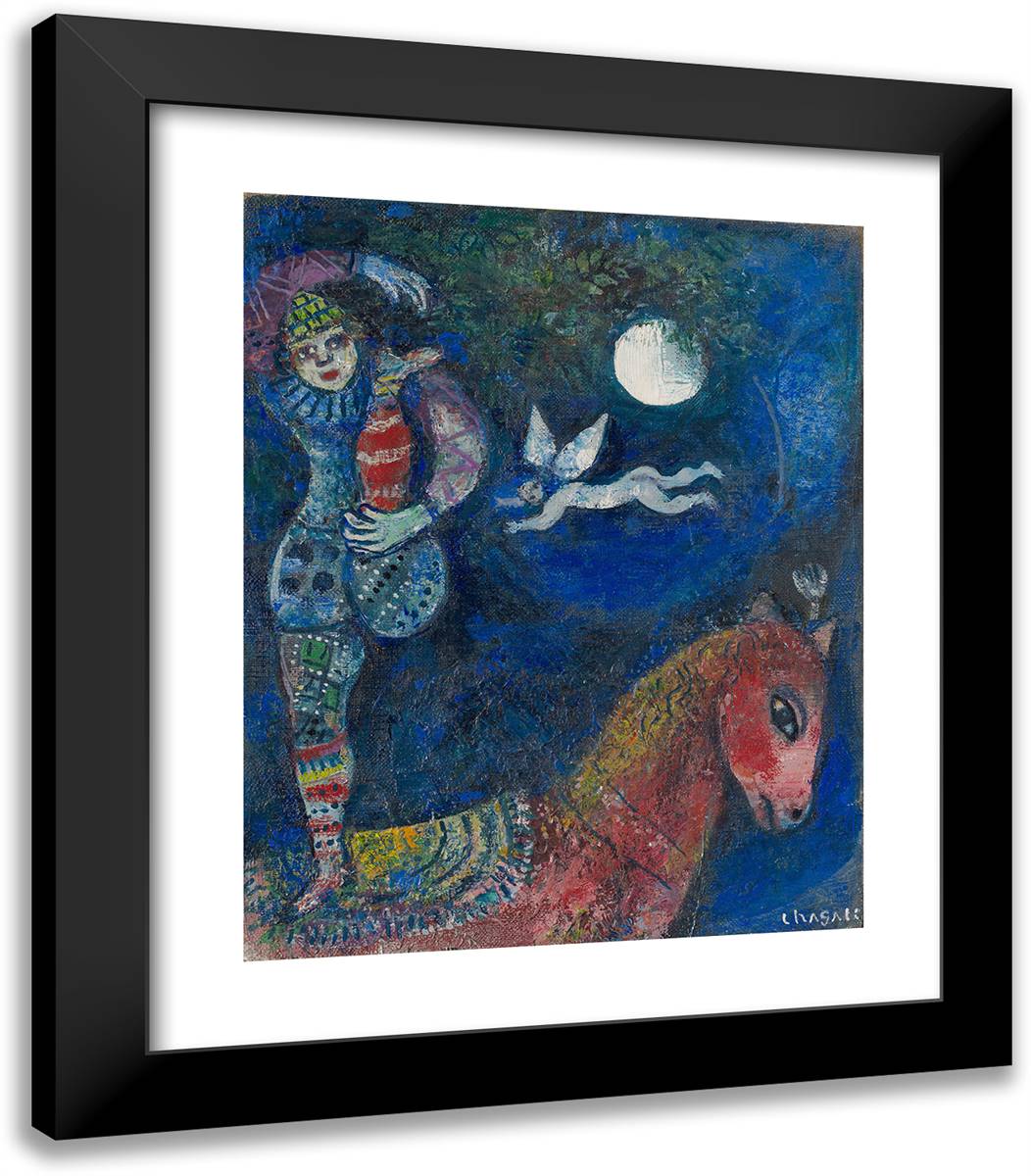 The Circus Rider 20x23 Black Modern Wood Framed Art Print Poster by Chagall, Marc
