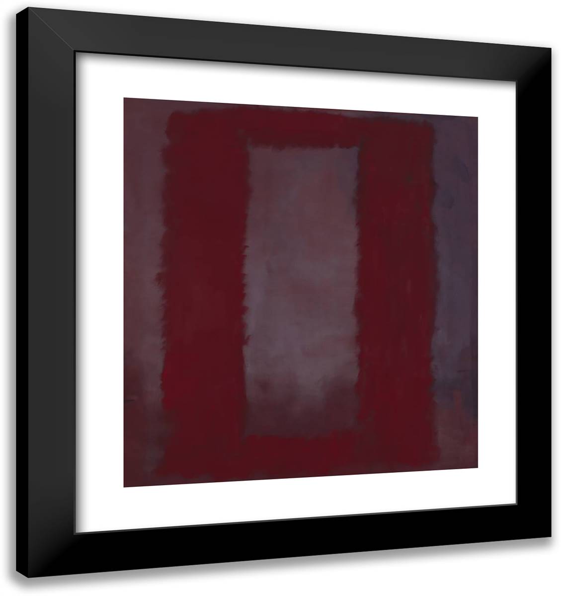 Red on Maroon 20x21 Black Modern Wood Framed Art Print Poster by Rothko, Mark