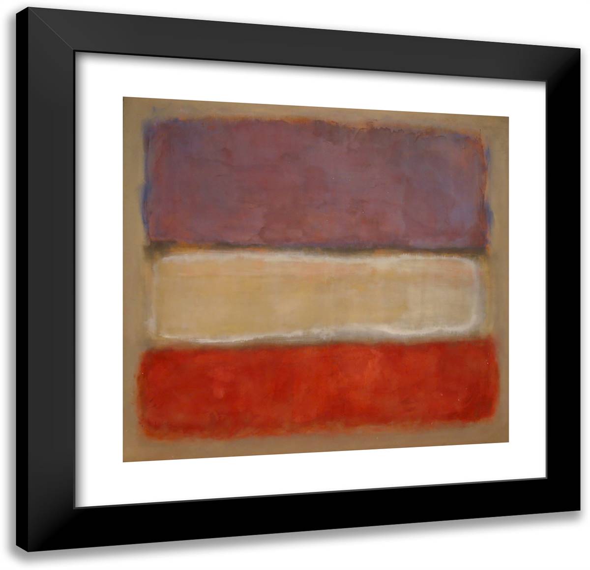 Untitled (Purple, White, and Red) II 21x20 Black Modern Wood Framed Art Print Poster by Rothko, Mark