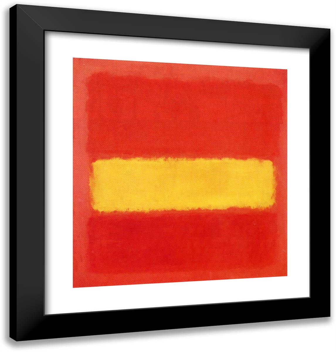 Yellow Band 20x21 Black Modern Wood Framed Art Print Poster by Rothko, Mark