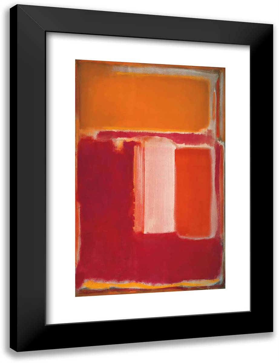 Yellow, Cherry, Orange 18x24 Black Modern Wood Framed Art Print Poster by Rothko, Mark