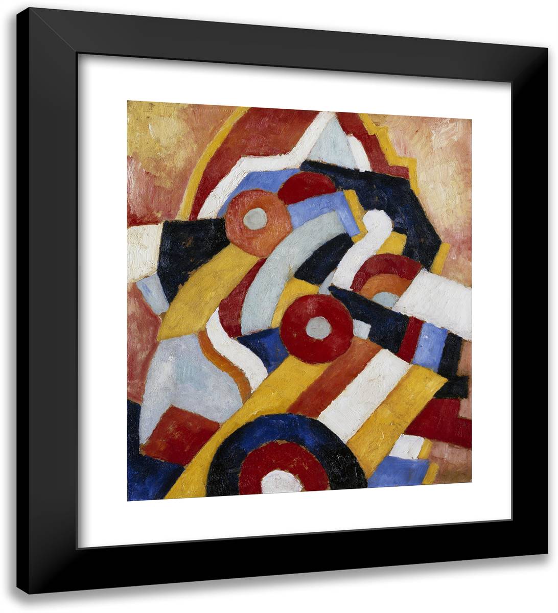 Abstraction 20x22 Black Modern Wood Framed Art Print Poster by Hartley, Marsden
