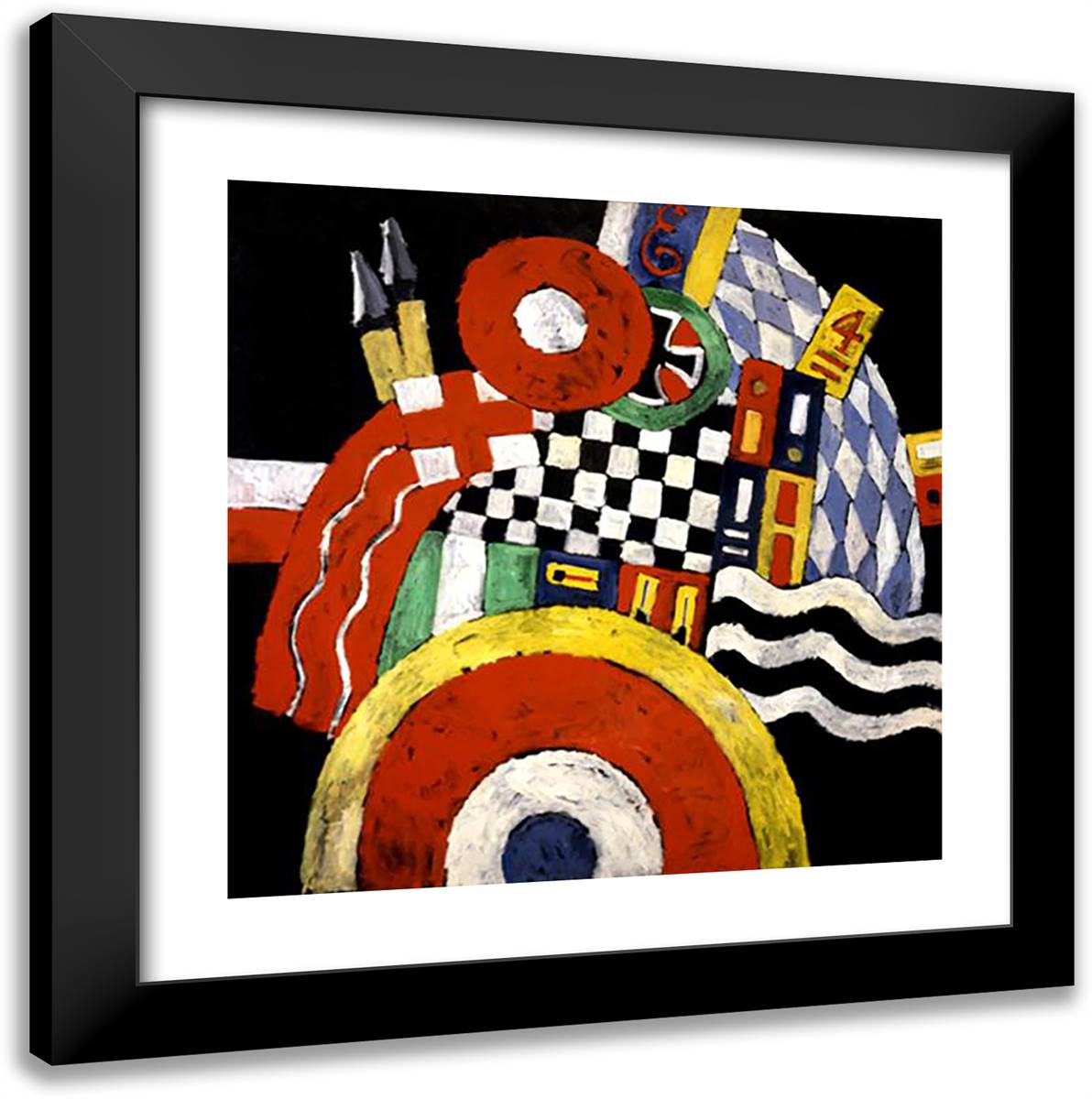 E 20x20 Black Modern Wood Framed Art Print Poster by Hartley, Marsden