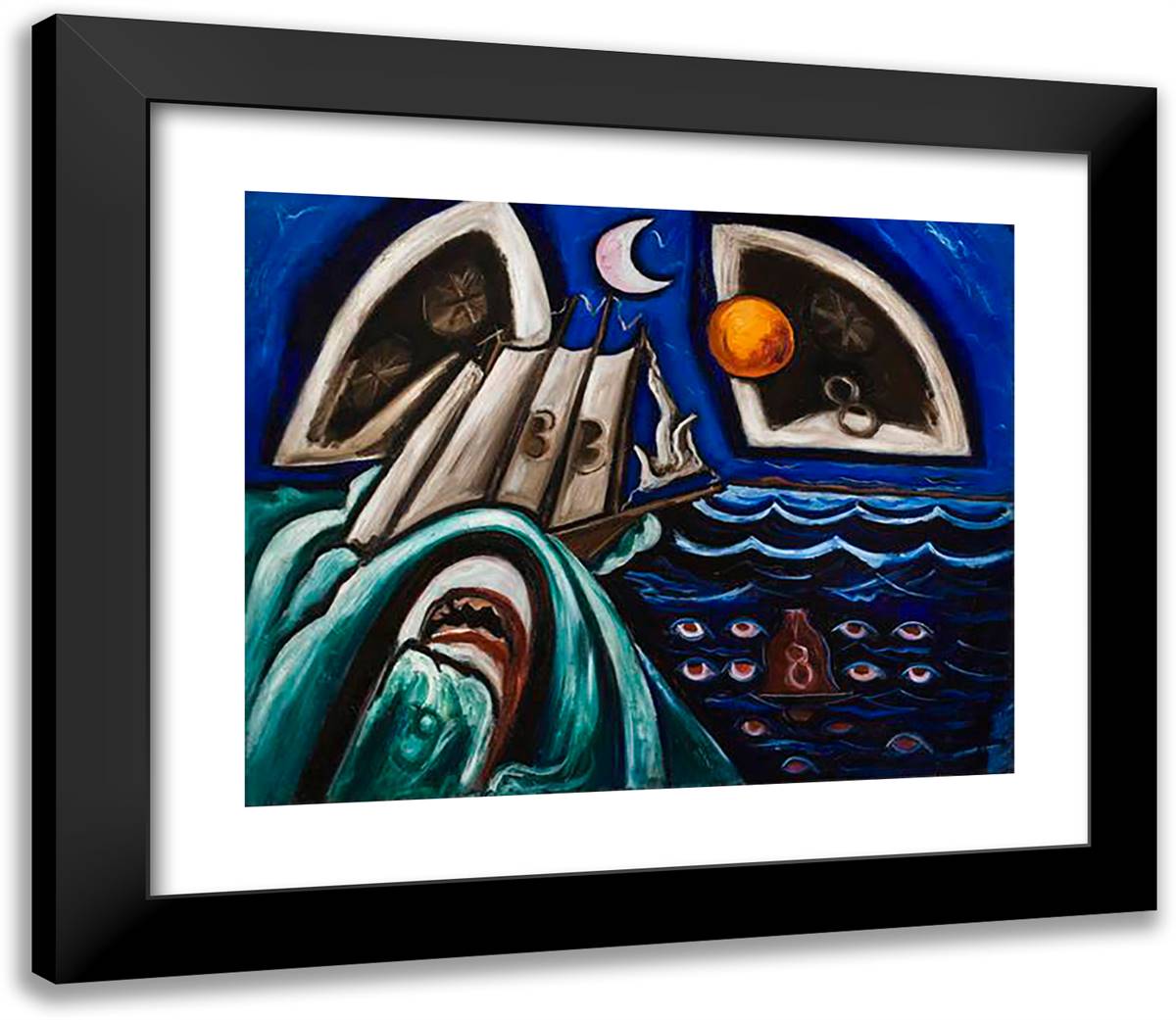 Eight Bells Folly Memorial to Hart Crane 23x20 Black Modern Wood Framed Art Print Poster by Hartley, Marsden