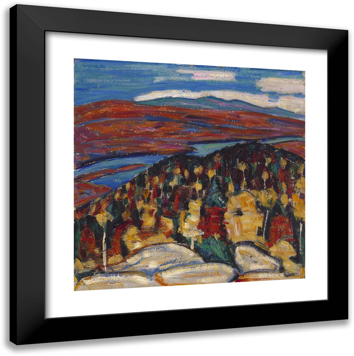 Landscape No. 26 20x20 Black Modern Wood Framed Art Print Poster by Hartley, Marsden