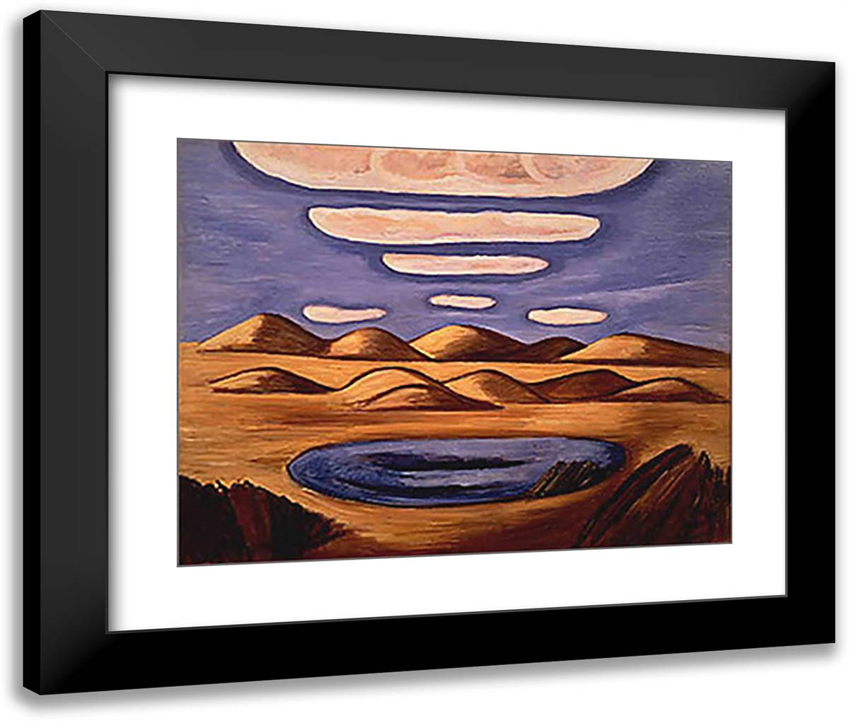 Large Country, Petrified Sand Hills 24x20 Black Modern Wood Framed Art Print Poster by Hartley, Marsden