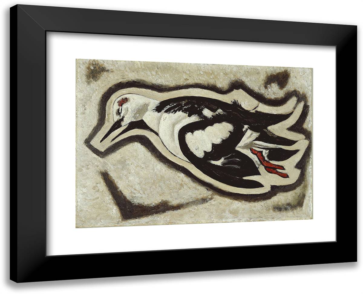 Portrait of a Sea Dovedead 24x19 Black Modern Wood Framed Art Print Poster by Hartley, Marsden