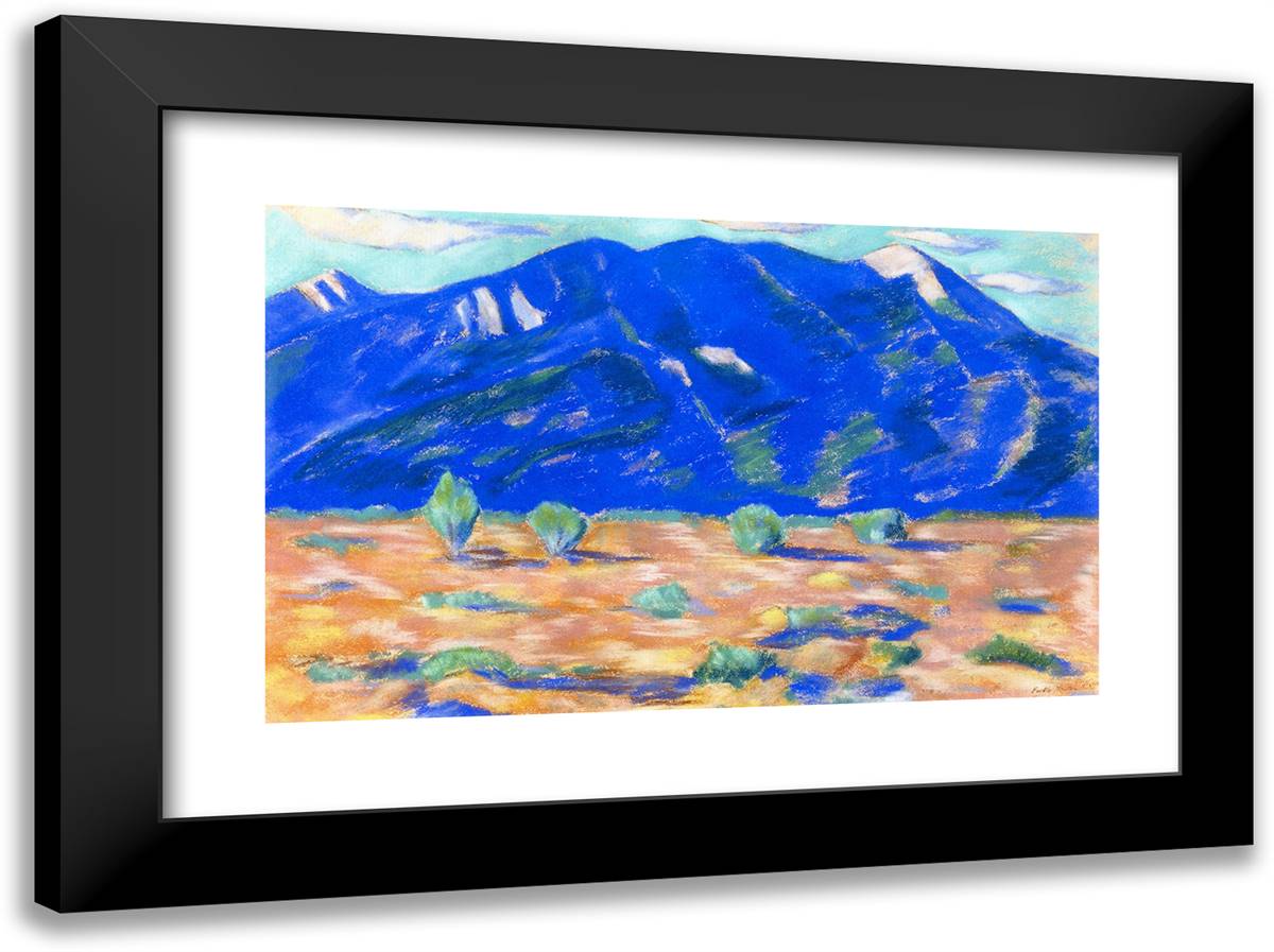 Pueblo Mountain 24x18 Black Modern Wood Framed Art Print Poster by Hartley, Marsden