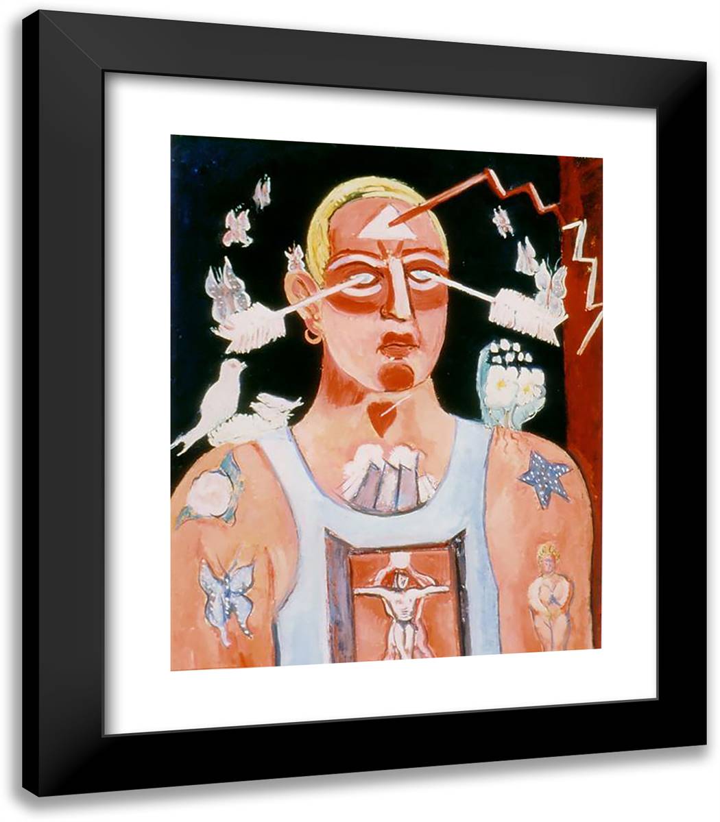 Sustained Comedy 20x23 Black Modern Wood Framed Art Print Poster by Hartley, Marsden
