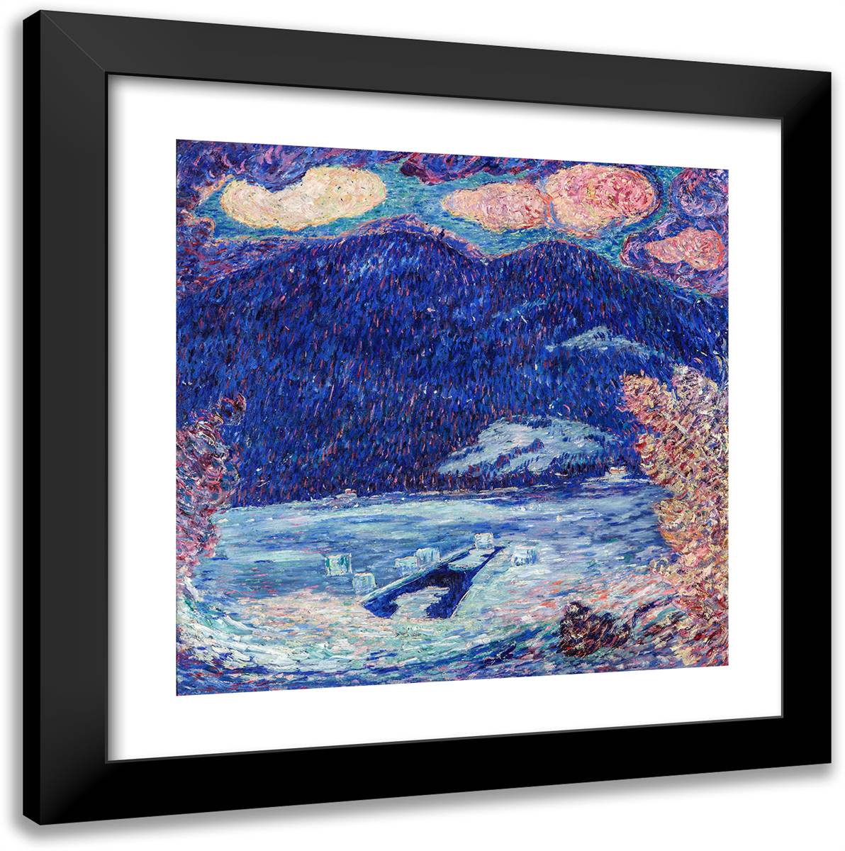 The Ice Hole 20x20 Black Modern Wood Framed Art Print Poster by Hartley, Marsden