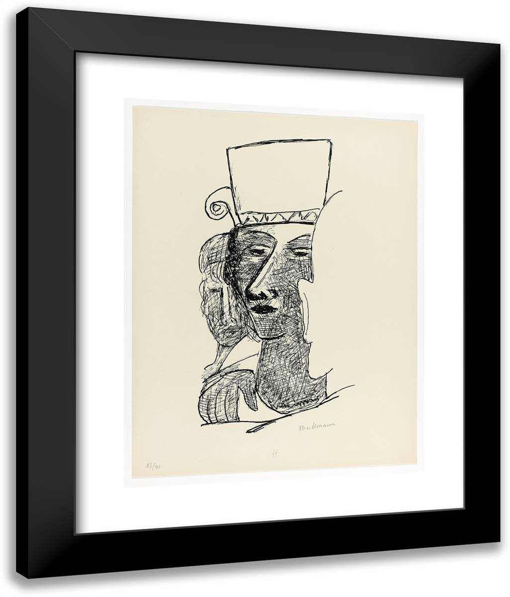 Dancing Couple, Plate Seven from Day and Dream 20x24 Black Modern Wood Framed Art Print Poster by Beckmann, Max