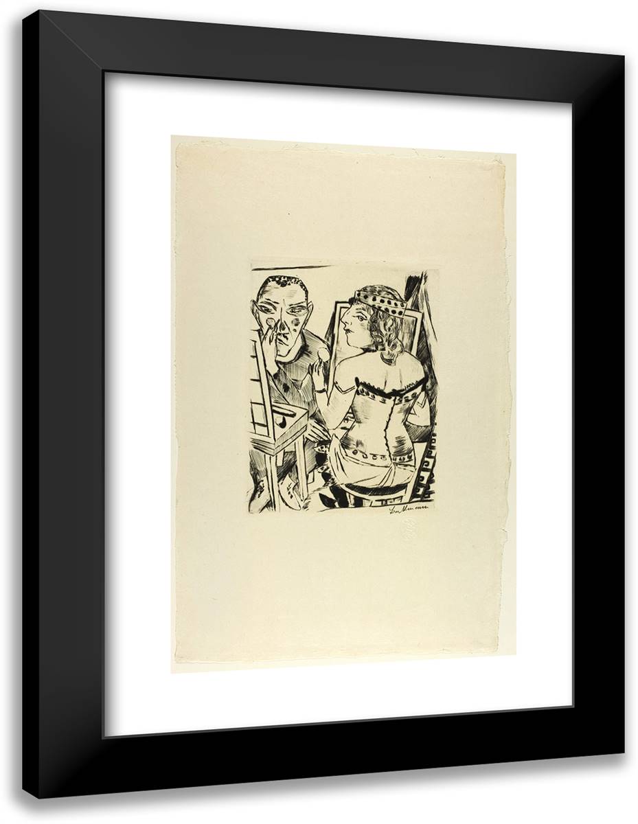 Dressing Room, Plate Two from Jahrmarkt 18x24 Black Modern Wood Framed Art Print Poster by Beckmann, Max