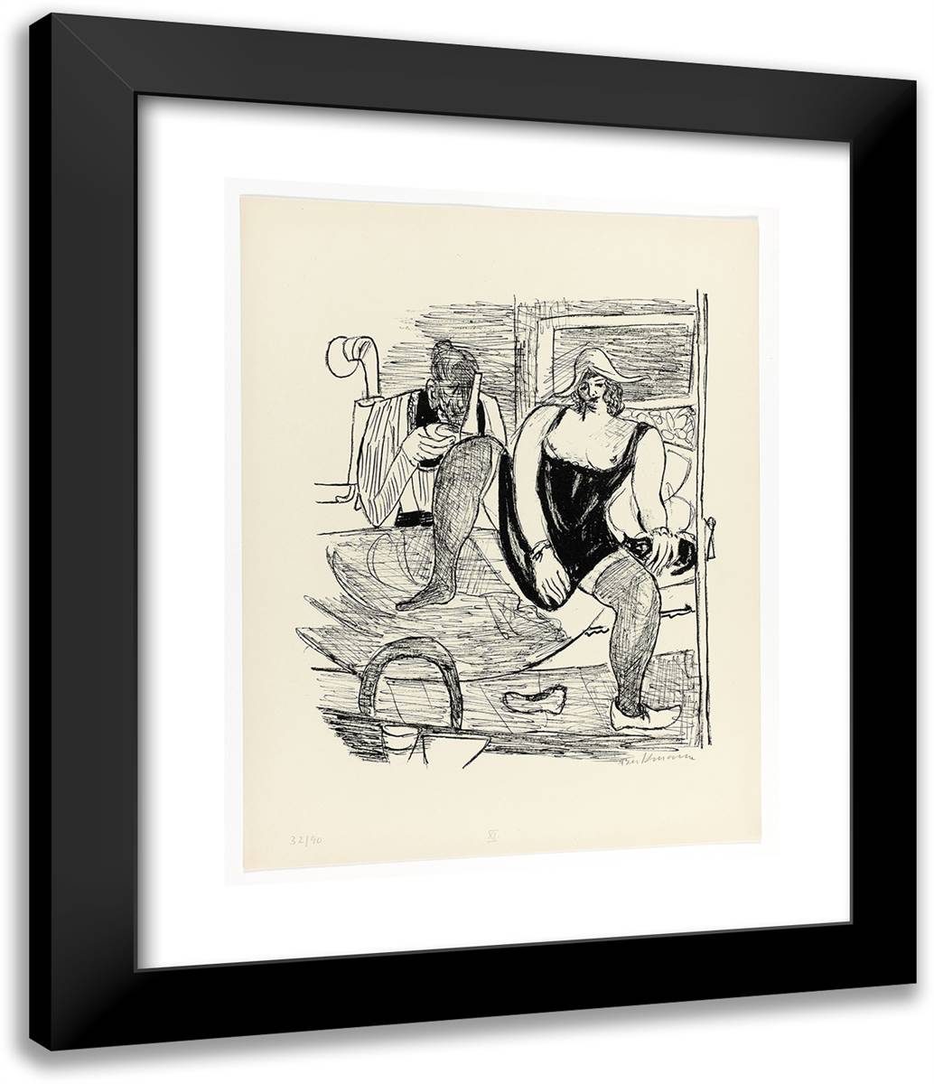 Morning, Plate 11 from Day and Dream 20x24 Black Modern Wood Framed Art Print Poster by Beckmann, Max