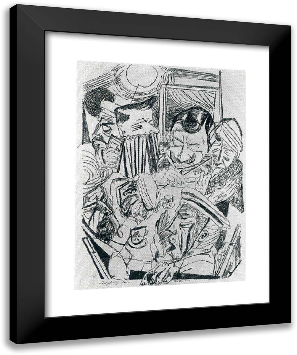 Patriotic Song 20x24 Black Modern Wood Framed Art Print Poster by Beckmann, Max