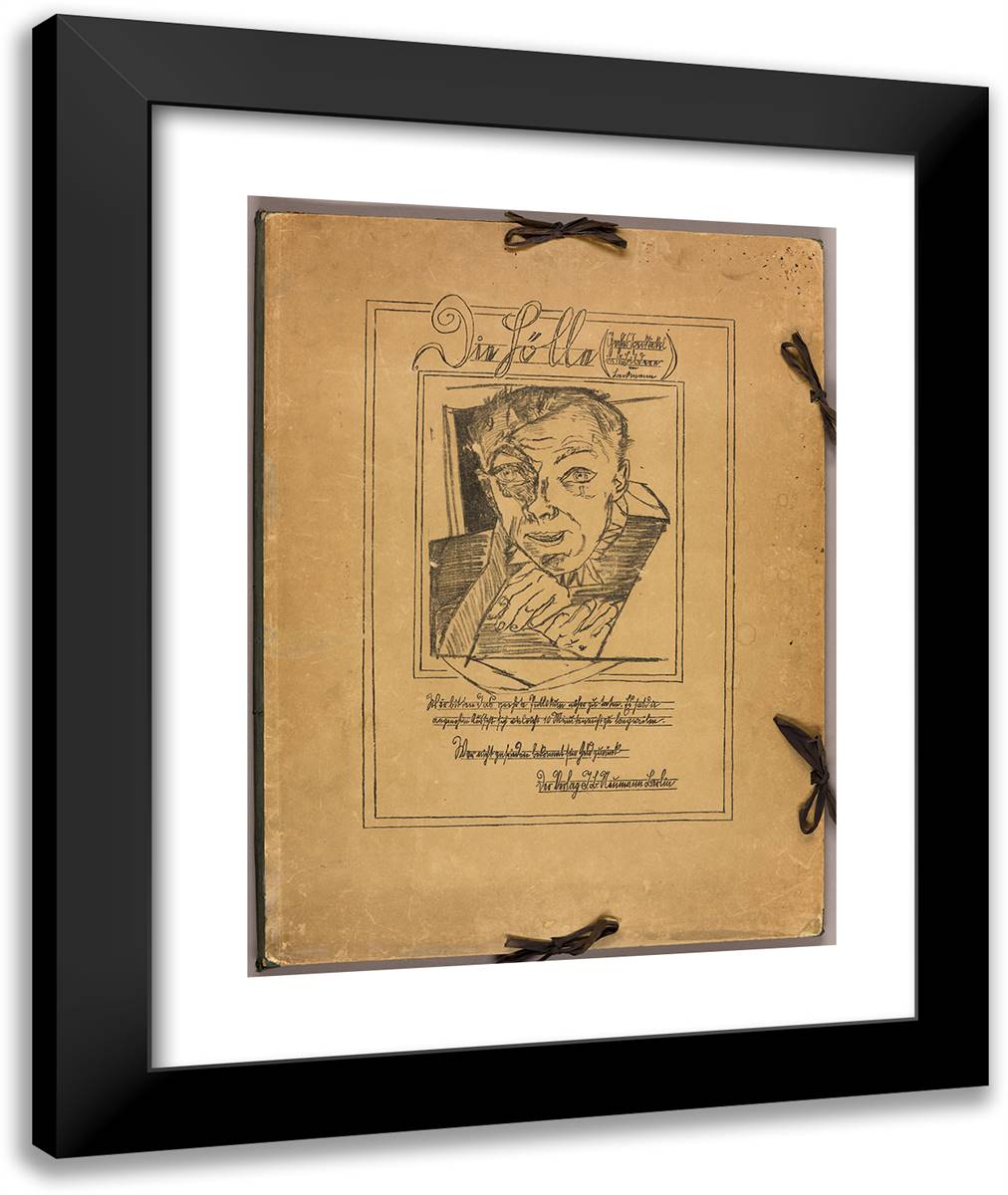 Self-Portrait, Plate One from Die Holle 20x24 Black Modern Wood Framed Art Print Poster by Beckmann, Max