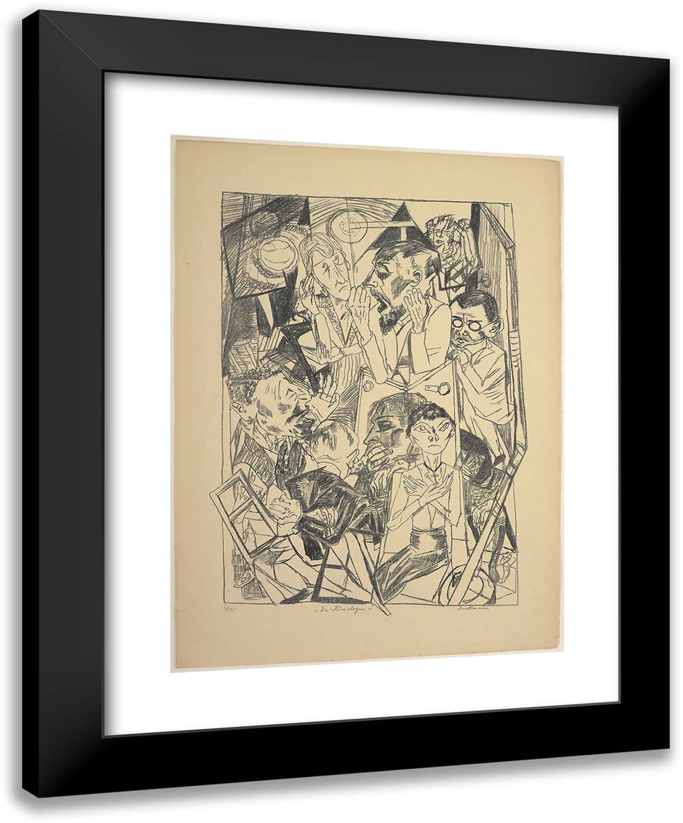 The Ideologues, Plate Six from Die Holle 19x24 Black Modern Wood Framed Art Print Poster by Beckmann, Max