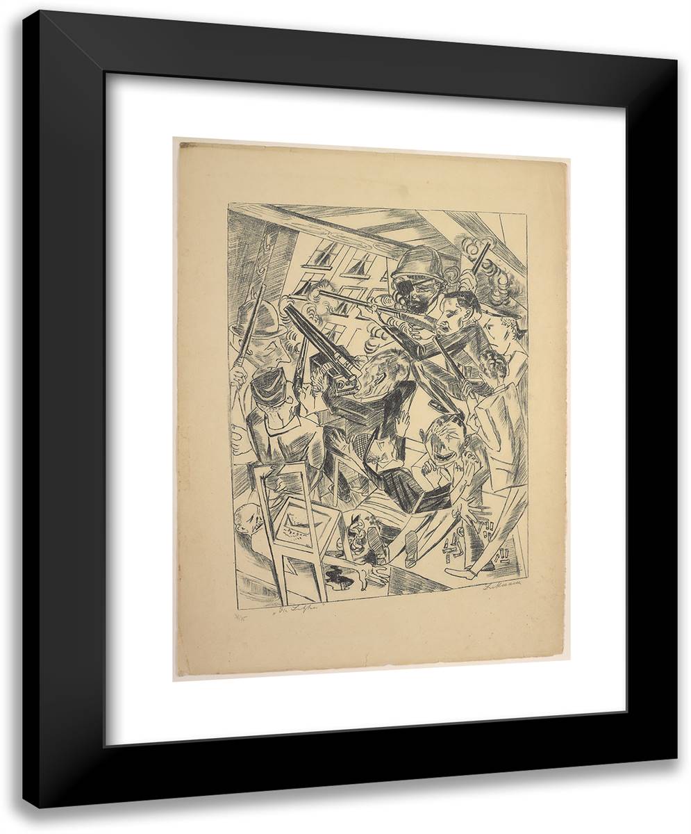 The Last Ones, Plate Ten from Die Holle 19x24 Black Modern Wood Framed Art Print Poster by Beckmann, Max