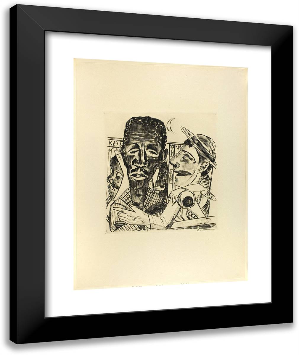 The Negro, Plate Six from Jahrmarkt 20x24 Black Modern Wood Framed Art Print Poster by Beckmann, Max