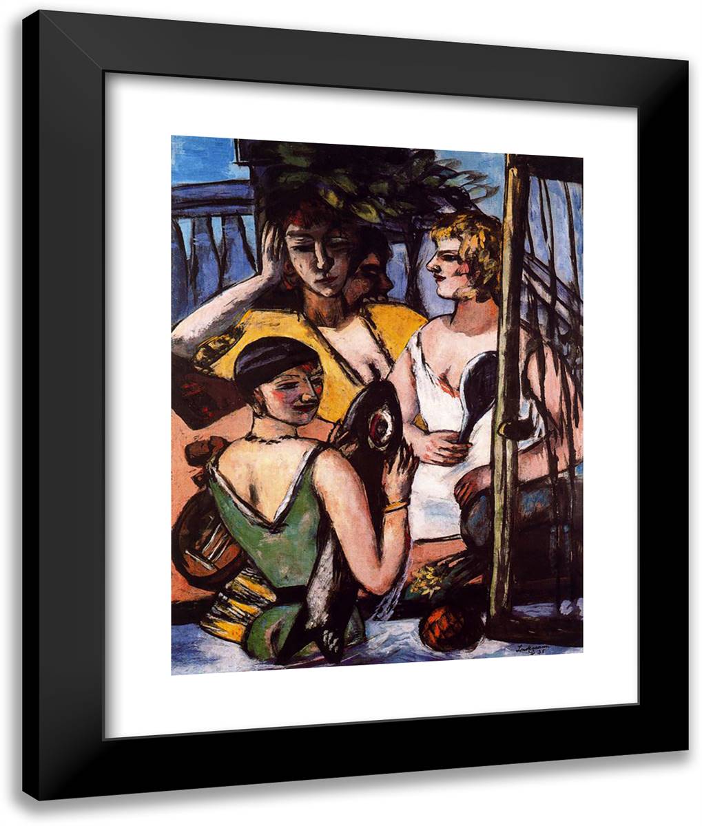 The Three Sisters 20x24 Black Modern Wood Framed Art Print Poster by Beckmann, Max