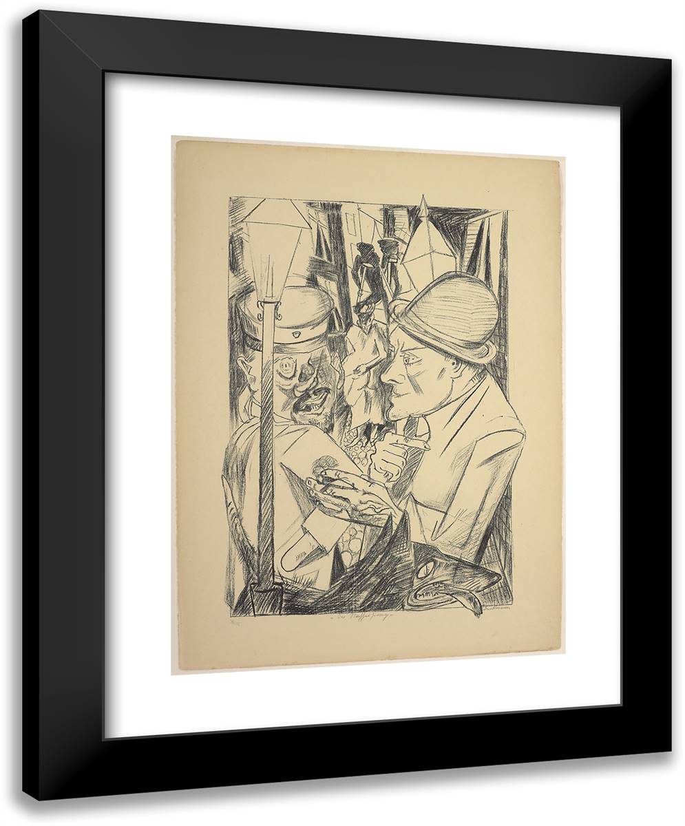 The Way Home, Plate Two from Die Holle 19x24 Black Modern Wood Framed Art Print Poster by Beckmann, Max