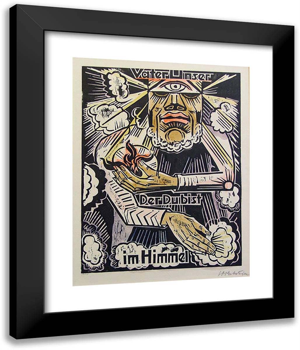Our Father Who Art in Heaven 20x24 Black Modern Wood Framed Art Print Poster by Pechstein, Max