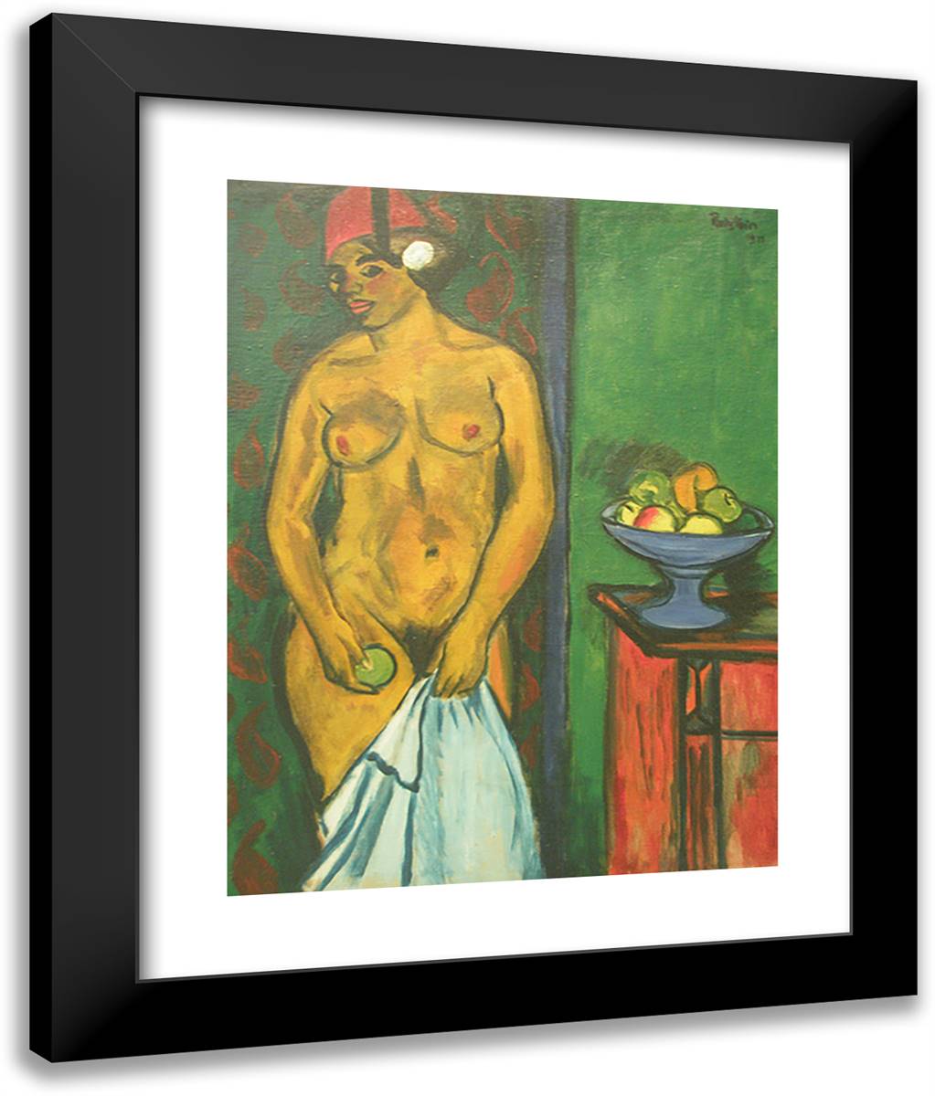 The Red Turban 20x24 Black Modern Wood Framed Art Print Poster by Pechstein, Max