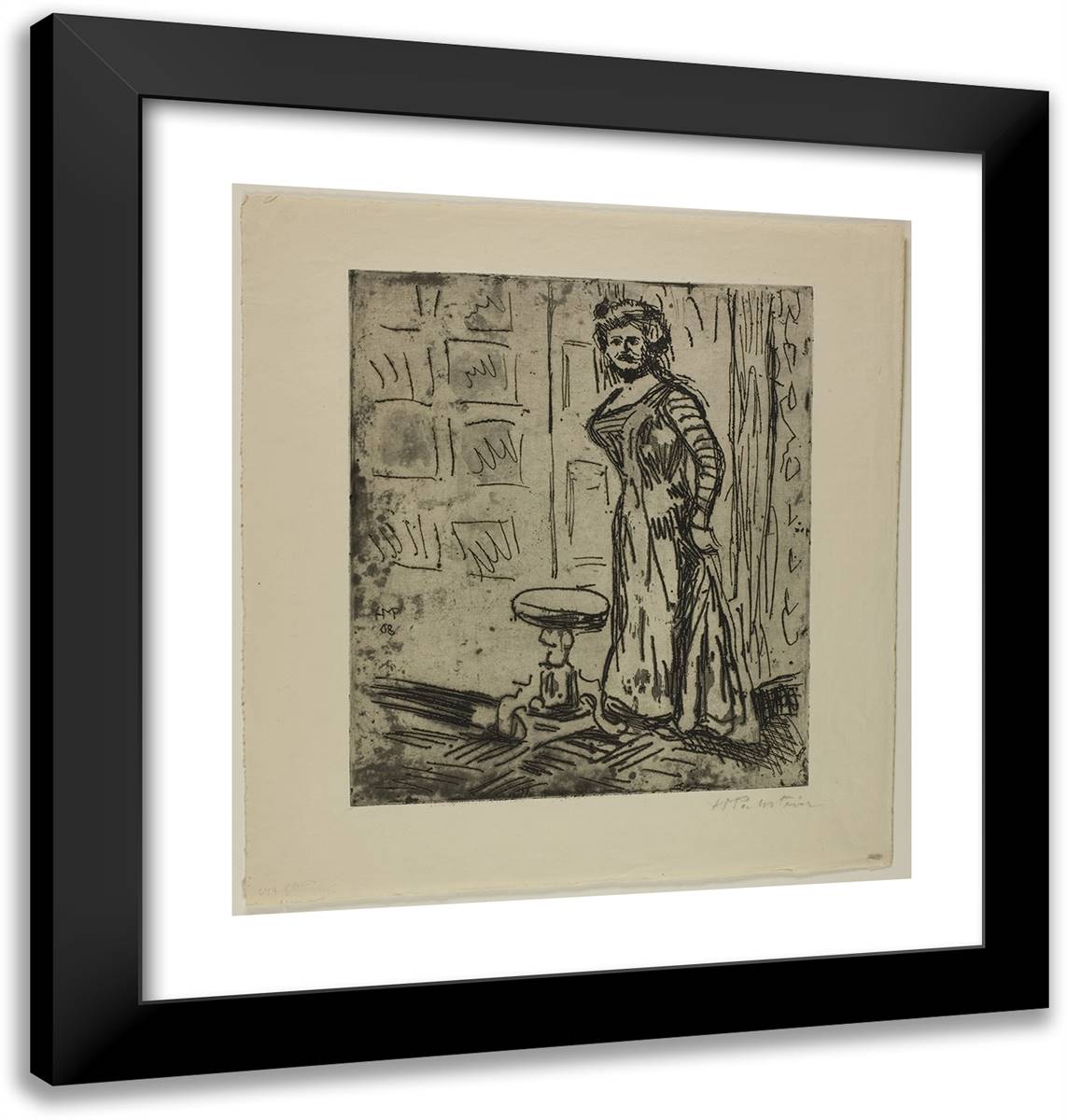 Woman in a Doorway 20x21 Black Modern Wood Framed Art Print Poster by Pechstein, Max