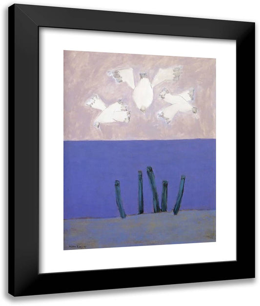 Birds Over Sky 20x24 Black Modern Wood Framed Art Print Poster by Avery, Milton