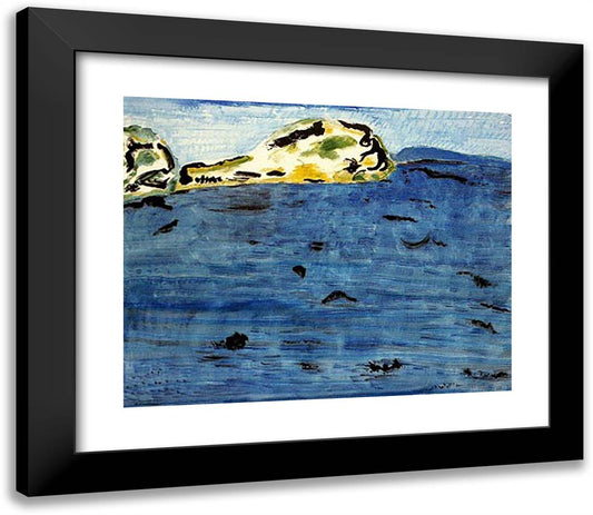Blue Bay and Dunes 23x20 Black Modern Wood Framed Art Print Poster by Avery, Milton