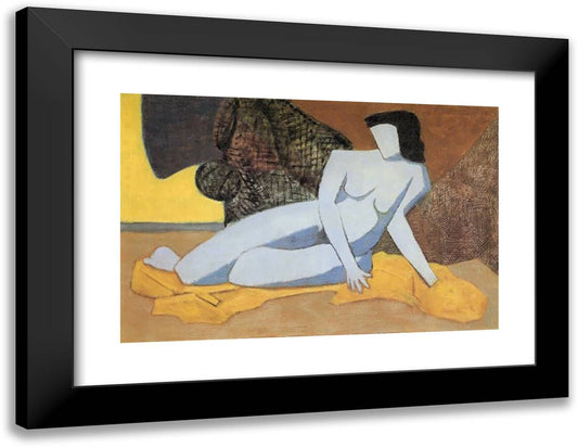 Blue Nude 24x19 Black Modern Wood Framed Art Print Poster by Avery, Milton