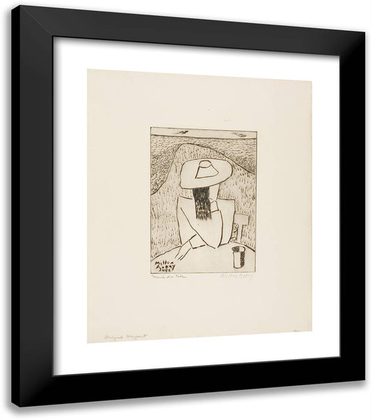 March at a Table 20x23 Black Modern Wood Framed Art Print Poster by Avery, Milton