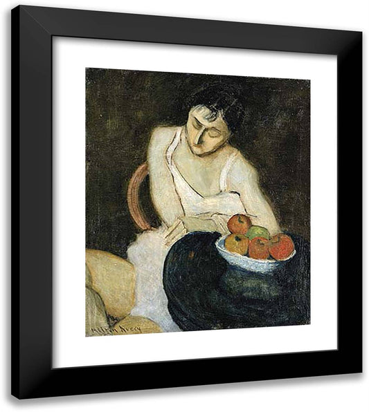 Sally Avery with Still Life 20x23 Black Modern Wood Framed Art Print Poster by Avery, Milton