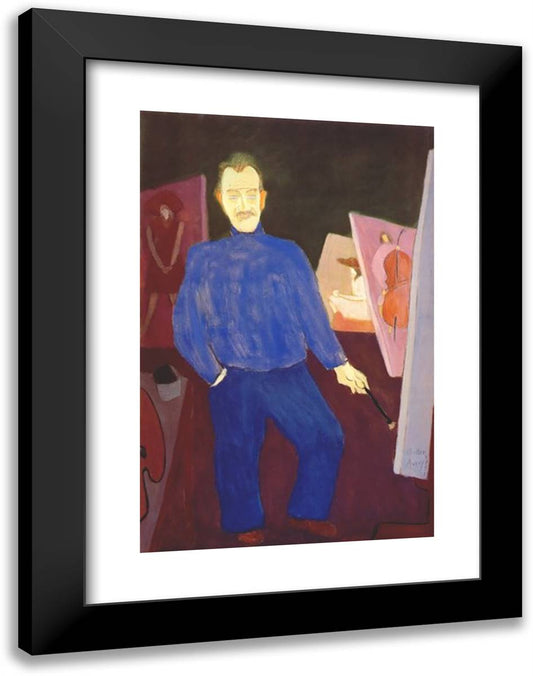 Self-Portrait 18x24 Black Modern Wood Framed Art Print Poster by Avery, Milton