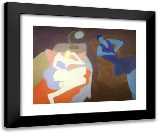 Two Women 24x20 Black Modern Wood Framed Art Print Poster by Avery, Milton