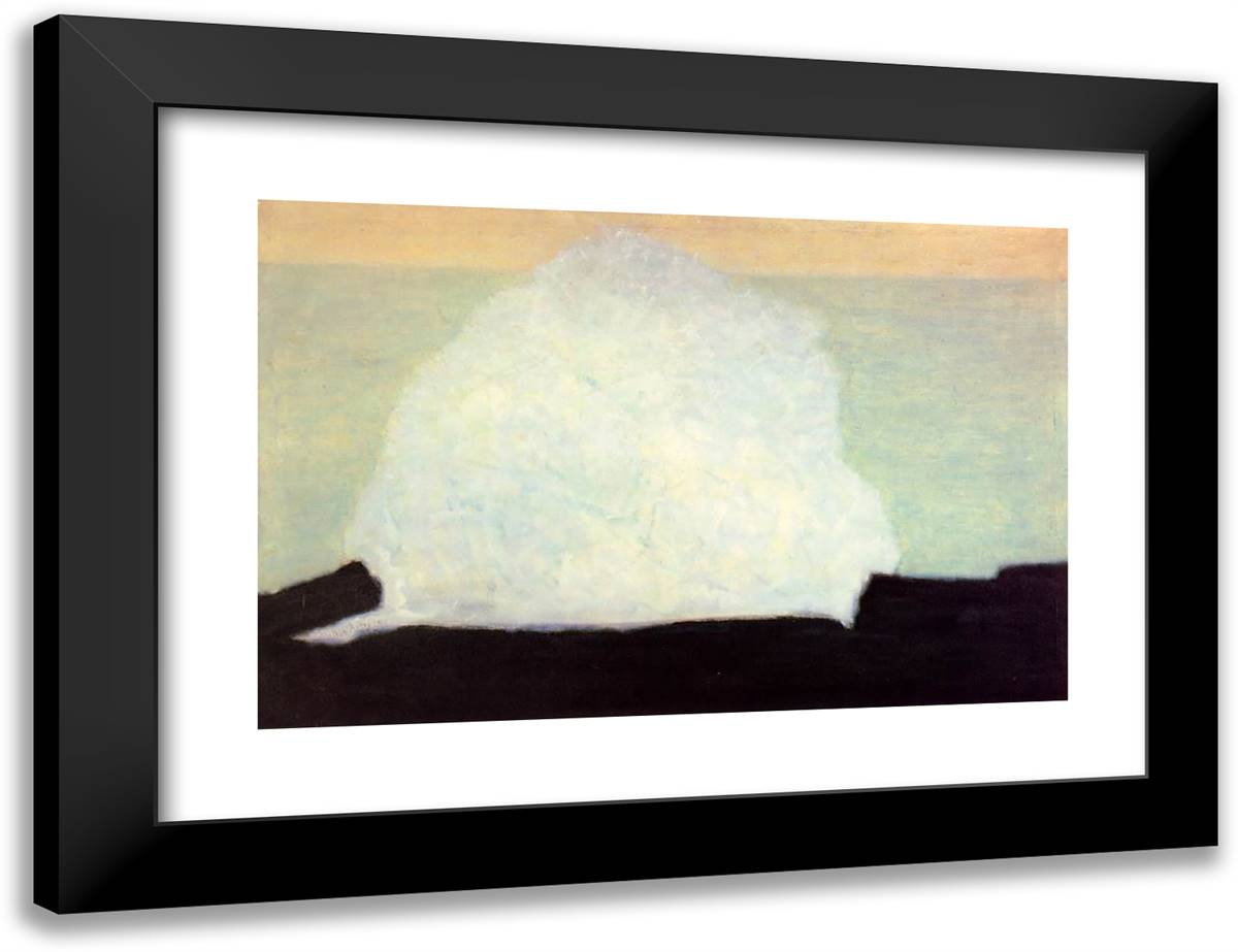 White Wave 24x18 Black Modern Wood Framed Art Print Poster by Avery, Milton